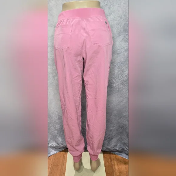 Figs Pink Jogger Bottoms with Hot Pink Drawstrings - Picture 7 of 7
